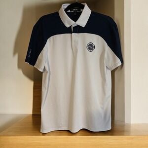RLX Ralph Lauren Men's Golf Polo Shirt Size M Navy‎ White Tailored Fit